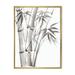 Palm Bamboo Detail On White III 12 in x 20 in Framed Painting Canvas Art Print by Designart