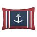 WinHome Rectangl Throw Pillow Covers Navy Blue Red Nautical Anchor Simple Pattern Pillowcases Polyester 20 x 30 Inch With Hidden Zipper Home Sofa Cushion Decorative Pillowcase