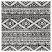 SAFAVIEH Tulum Lakisha Distressed Southwestern Area Rug 4 x 4 Square Ivory/Black