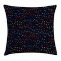 Dark Blue Throw Pillow Cushion Cover Vibrant Colorful Stars and Flowers in the Dark Space Cute Spring Inflorescence Decorative Square Accent Pillow Case 18 X 18 Inches Multicolor by Ambesonne