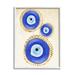 Stupell Industries Round Blue Evil Eye Pattern Lustrous Dotted Detail Painting White Framed Art Print Wall Art Design by Two Smart Blondes