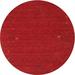 Ahgly Company Indoor Round Contemporary Red Abstract Area Rugs 8 Round