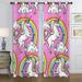 Goory 2 Piece Unicorn Grommet Bedroom Blackout Window Curtain Thermal Insulated Room Darkening Curtain Eyelet Ring Top Window Drape Curtain Panel #06 W:30 xL:65