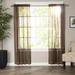 Mocassi Sheer Curtains Window Treatment Curtain Panels with Rod Pocket for Kitchen Bedroom and Living Room (60 x 84-inches Long Set of 2) Brown