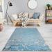 Arzezum Design Rectangular Area Rug for Living Room 3984 Paisley Gray/Blue 5x7 Modern Rugs Easy to clean Pet Friendly Indoor carpet for living room