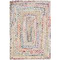 SAFAVIEH Braided Daphne Confetti Striped Area Rug Ivory/Multi 2 x 3