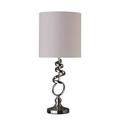 HomeRoots 468732 22 in. Abstract Spiral Metal Table Lamp Silver