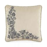 Croscill Daphne Delicate Floral Embroidered Corded 16 Decorative Pillow - Ivory