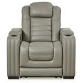 Signature Design by Ashley Backtrack Power Recliner w/ Adjustable Headrest Faux Leather/Genuine Leather | 43.5 H x 39.25 W x 40 D in | Wayfair