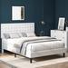 Red Barrel Studio® Tufted Platform Bed w/ Adjustable Headboard Wood & /Upholstered/Metal & /Metal in White | 47.6 H x 57.8 W x 75.5 D in | Wayfair