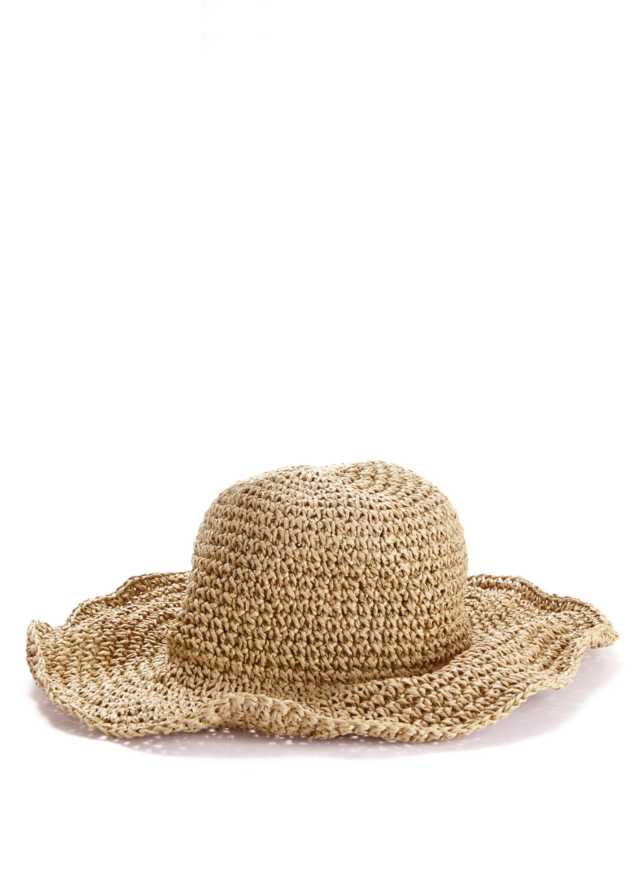 Sonnenhut LASCANA "Strohhut", Damen, beige, Obermaterial: 100% Papierstroh, Hüte, zum Krempeln und faltbar, Kopfbedeckung, Sommerhut Image