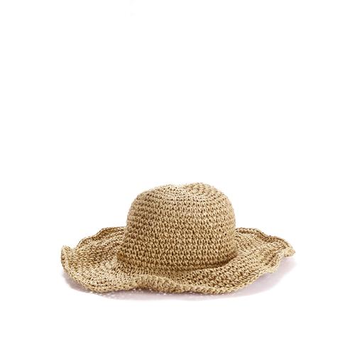 Sonnenhut LASCANA beige Damen Hüte Strohhut zum Krempeln und faltbar, Kopfbedeckung, Sommerhut