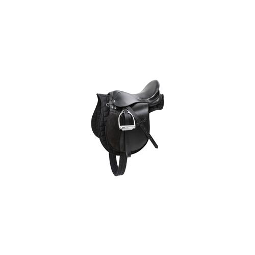 Sattelset Pony inklusive Gurt, Decke, Steigbügel und Steigbügelriemen, schwarz