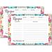 Floral Recipe Cards Flower Recipe Cards Floral Index Cards Double Sided Recipe Notecards (50 Pieces) (4.25 x 5.5 )