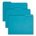 Smead Interior File Folders 1/3-Cut Tabs: Assorted Letter Size 0.75 Expansion Teal 100/Box