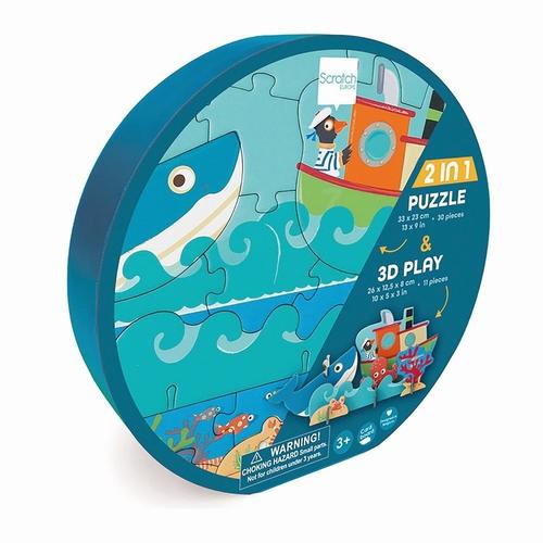 Scratch - 2In1 Spielpuzzle 3D Ozean 30 Teile