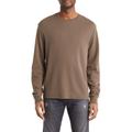 Duo Fold Long Sleeve Cotton T-shirt - Brown - FRAME T-Shirts