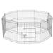 Dog Playpen 8 Panel Foldable Dog Pen Indoor/Outdoor Puppy Pen Pet Playpen for Small/Large Dogs Heavy Duty Metal Exercise Fence for Small Animals with Door for Garden Play Yard 24