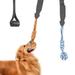 Dog Outdoor Hanging Toy Durable Tugger Tug Toy Chew Rope Toy Tether Interactive Pull Rope Ball Toy for Small to Large Dogs Grey