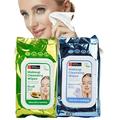 Original Derma Beauty 2 Pack Face Wipes Makeup Remover Face Wipes for Women Eye Makeup Remover Wipes Face Cleansing Wipes (Hyaluronic + Avocado (2pk))