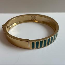 Tory Burch Jewelry | Like New! 100% Authentic Tory Burch Gold Plated & Turquoise Enamel Bangle | Color: Gold | Size: Os