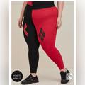 Torrid Pants & Jumpsuits | Dc Comics Harley Quinn Full Length Split Leggings Size 5 Punk Goth Sexy Cosplay | Color: Black/Red | Size: 5x