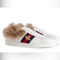 Gucci Shoes | Gucci Ace Sneakers With Fur. | Color: White | Size: 37