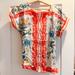 Anthropologie Tops | Anthropologie Maeve Cap Sleeve Floral Blouse Size Small | Color: Red/White | Size: S