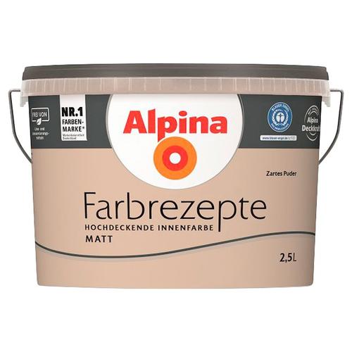 „ALPINA Wand- und Deckenfarbe „“Farbrezepte Zartes Puder““ Farben Dezentes Taupe, matt, 2,5 Liter Gr. 2,5 l 2500 ml, grau (dezentes taupe) Wandfarbe bunt“