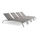 Ergode Savannah Outdoor Patio Mesh Chaise Lounge Set of 4 - Gray