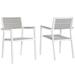Ergode Maine Dining Armchair Outdoor Patio Set of 2 - White Light Gray