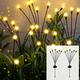 2 Pack Solar Garden Lights Solar Powered Firefly Lights Outdoor Waterproof Solar Starburst Swaying Lights When Wind Blows Solar Outdoor Decor Lights for Pathway Landscape Yard Patio(Warm White)