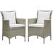 Ergode Conduit Outdoor Patio Wicker Rattan Dining Armchair Set of 2 - Light Gray White