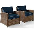 Bradenton 2 Piece Outdoor Wicker Seating Set Navy