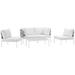 Ergode Harmony 5 Piece Outdoor Patio Aluminum Sectional Sofa Set - White White