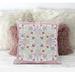Paisley Leaf Geo Throw Pillow with Removable Cover in White Pink Red 16x16