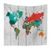 Tapestry Watercolor World Map Tapestry Wall Hanging Colorful Map Tapestry Beach Tapestry Indian Dorm Decor Bedroom Living Room Wall Hanging Art