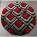 MDA Home Mateos Shag Contemporary Gray/Red Polyester Area Rug - 7 X 7 Round