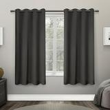 Exclusive Home Sateen Twill Woven Room Darkening Blackout Grommet Top Curtain Panel Pair 52 x108 Charcoal