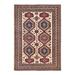 Hand-Knotted Wool Tribal Traditional Ivory Area Rug 5 3 x 7 2