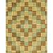 Ahgly Company Indoor Rectangle Abstract Golden Brown Yellow Abstract Area Rugs 7 x 10