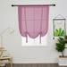 Yipa Tie Up Window Curtains Sheer Window Drapes Short Curtain Scarf Cafe Kitchen Curtain Valance Rod Pocket Curtain Panel Light Red 39.3 Width x55 Length 2-Panel