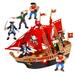 Kidplokio Pirate Ship Ocean Adventure Playset with Lights Sounds Action Figures Red Boys Ages 3+