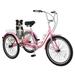 MOPHOTO 24 Single Speed Tricycle Low Frame Cruise Tricycle with large basket for seniors men women kids exercise Bicycle