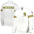 Men's Starter White Green Bay Packers The Power Forward Full-Snap Jacket