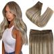 Easyouth Hair Extensions Weft Human Hair Weft Extensions Balayage Brown to Blonde Sew in Hair Extensions Real Hair Double Weft Extensions Ombre Hair 18 Inch 100g