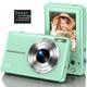 Digital Camera 1080P Kids Camera 44MP HD Compact Digital Camera Photo Camera Digital Camera Cheap with 2.4" Screen 16X Digital Zoom and 1 Battery for Girls, Boys, Beginner-Green (No Card)