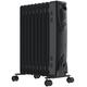 MYLEK Oil Filled Heater Radiator 2KW - Adjustable Thermostat, 3 Heat Settings - Electric Portable Black Heater - Energy Efficient - Safety Tip Over Protection (2000W Black)