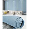 LXHONG 1 Roll Peel and Stick Wallpaper - Linen Wall Panels - Thermal Insulation - Soundproof Paneling - Interior Walls - Soft - Bedroom Wallpaper Decor (Color : Light Blue, Size : 65x280cm)
