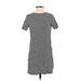 H&M Casual Dress - Shift Crew Neck Short sleeves: Black Dresses - Women's Size 2
